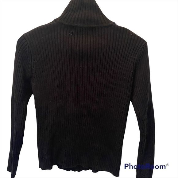 K.I.K.I.T women’s zip up long sleeve black sweater. Size medium Has some stretch - Picture 2 of 7